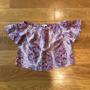 Madewell paisley off the shoulder top